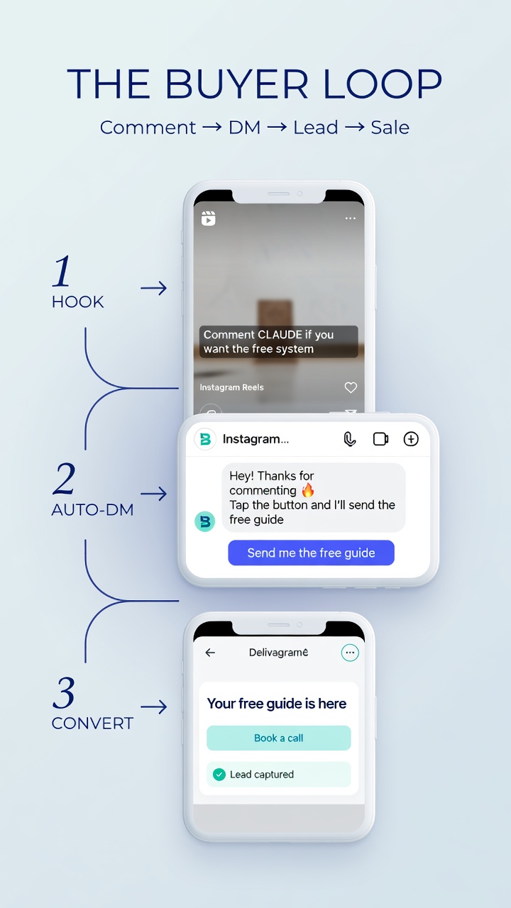 The Buyer Loop: hook content, auto DM, and convert leads